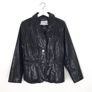 Genuine Leather Embossed Jacket